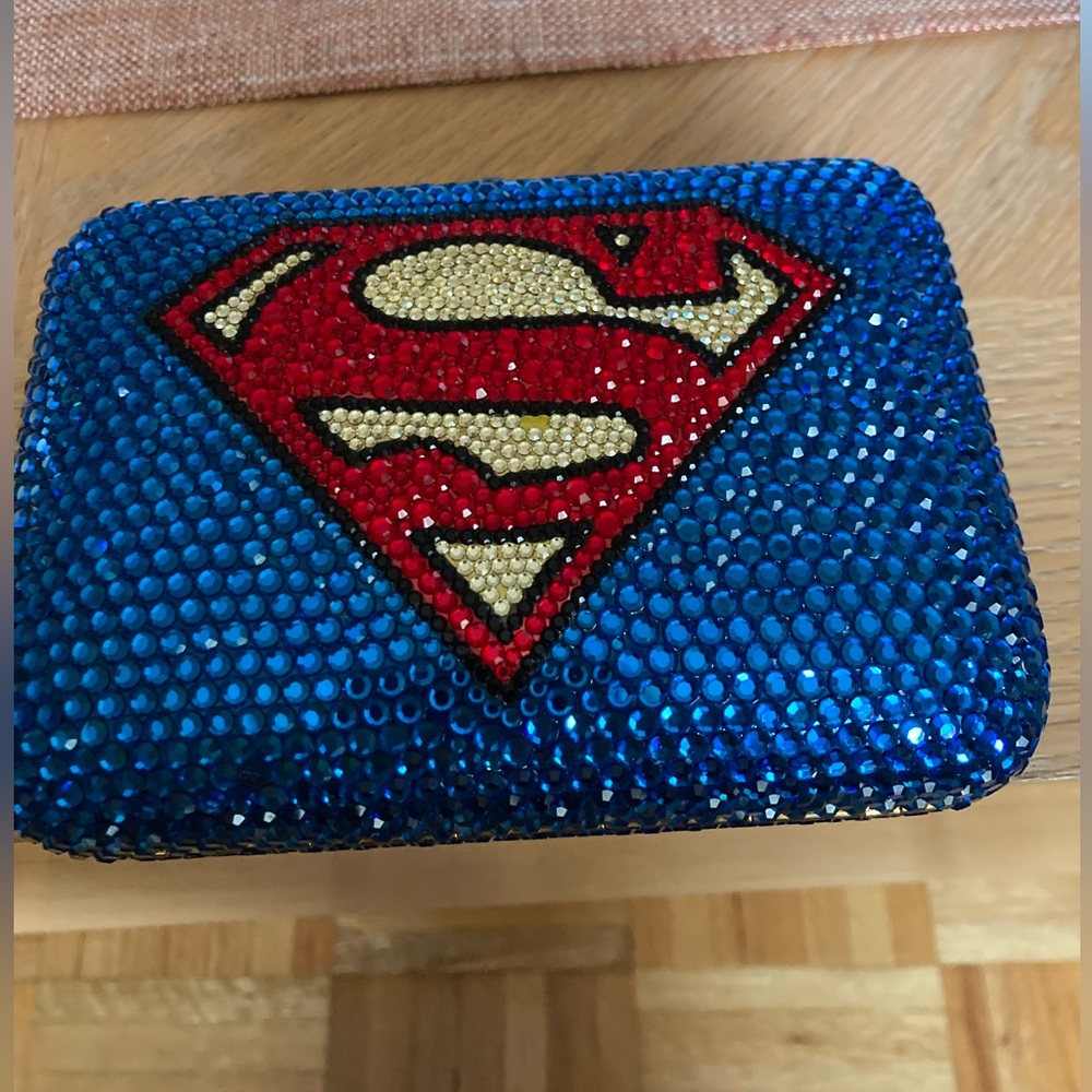 Kathrine Baumann “superman” Swarovski Crystal Minaudiere Evening Bag